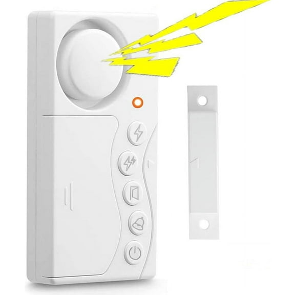 1PCS Door Alarms when Opened4 in1 Simple Fridge Door Alarm with Delay Upgrade for Home Safety Loud 108dB for Home Basement Kitchen Garage 3/15/30/60 Seconds Quick Rings