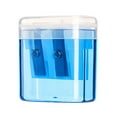 thumbnail image 1 of 1PCS Double Holes Pencil Sharpener Manual Sharpeners with Lid for Men, Women, Artist, Office, Home(Blue), 1 of 7