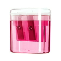 1PCS Double Holes Pencil Sharpener Manual Sharpeners with Lid for Men, Women, Artist, Office, Home(Pink)