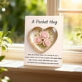 thumbnail image 1 of 1PCS Exquisite Flower Pocket Hug Gift Heart-Shaped Acrylic Keepsake with Blessing Card for Encouragement & Support,NewYear Valentine's Day Mother's Day HealingLove Present for Love Ones &Friends, 1 of 4