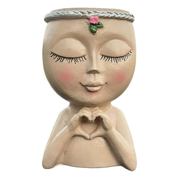 1PCS Face Planter Resin Cute Decorative Plant Pots Flower