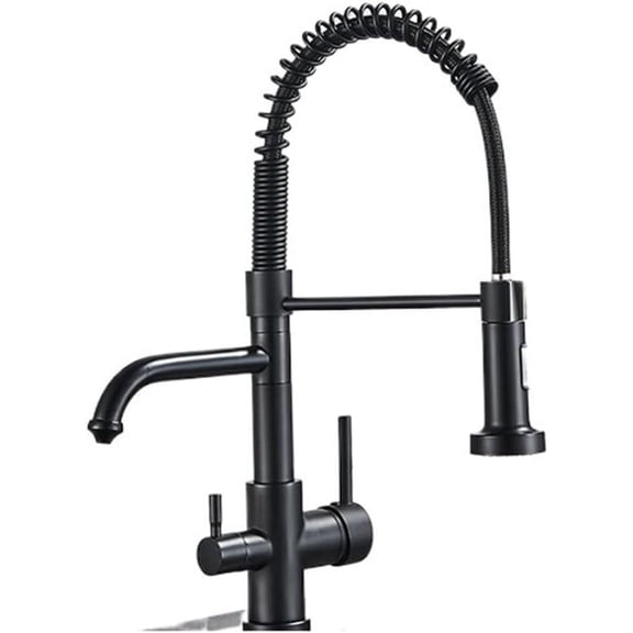 1PCS Filtered Water Kitchen Faucet Dual Spout Vessel Sink Mixer Faucet Countertop Mount Single Hole Faucet Hot and Cold Mixer