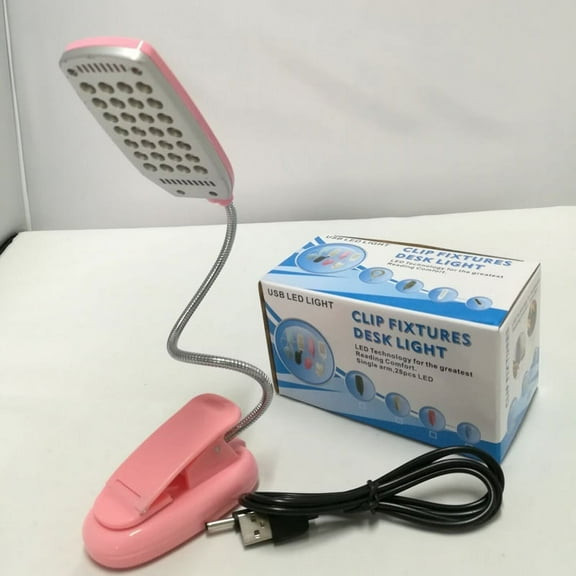 1PCS Flexible USB 28 LED Light Clip-on Bed Table Desk Reading Lamp Cable 4Colors