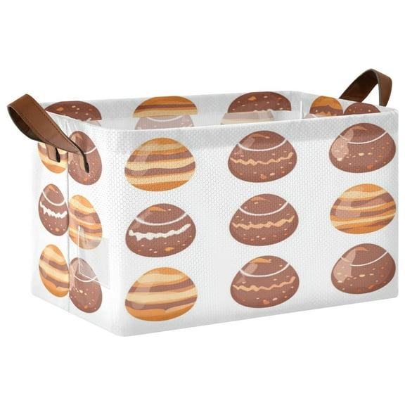 1PCS Foldable Storage Basket with Metal Frame Collapsible Organizer Bin Open Basket Bins for Laundry, Toys, Clothes Chocolate Easter Eggs