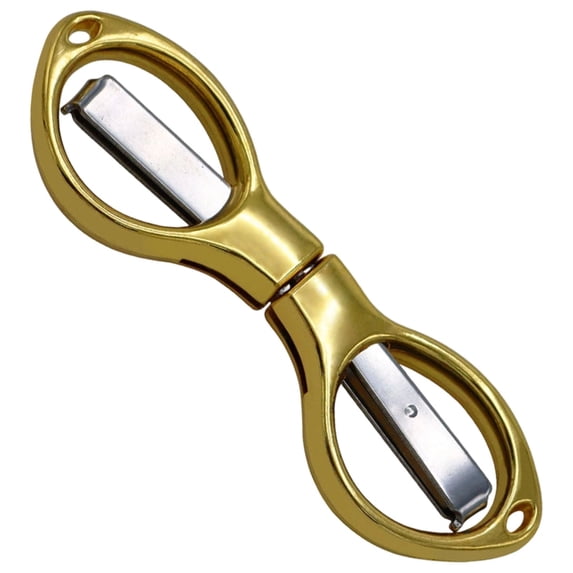 1PCS Folding Scissors, Portable Travel Scissor,Compact Shear Telescopic Cutter,Glasses Shaped Mini Shear Telescopic Cutter, Anti Rust Stainless Steel Scissors for Sewing Home Office(Gold)