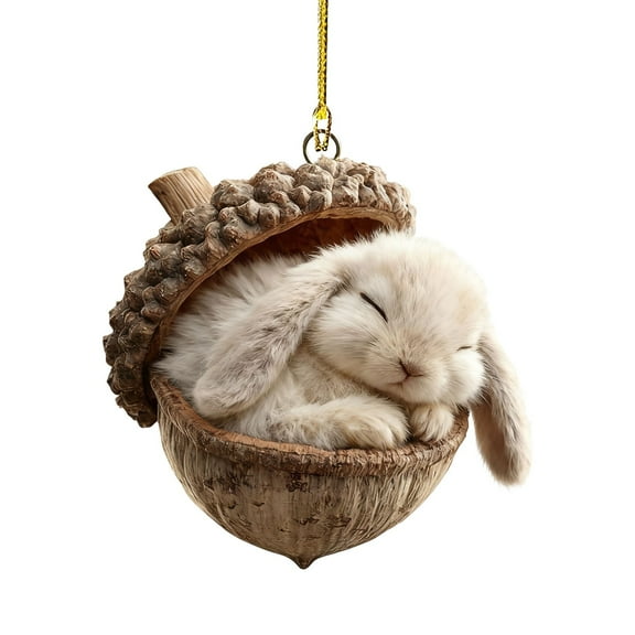 🦔 1PCS Forest Animal Acorn Ornament – Cozy Woodland Christmas Tree Decoration, Rustic Acrylic Forest Creature Hanging Décor, Nature-Themed Holiday Accent & Animal Lovers Gift