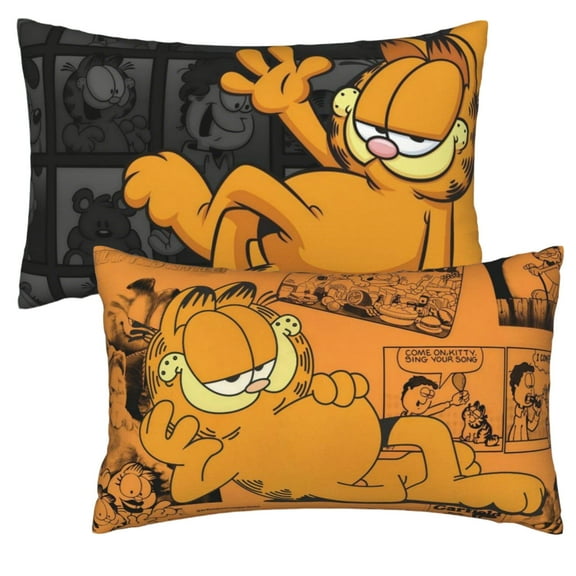 1PCS For Garfield Cartoon Themed Character Pillowcases, 20x30 Inch Double-Sided Design Pillow Cases with Hidden Zipper, Soft Breathable Fabric for Lounge Decor and Comfort Pillowcases