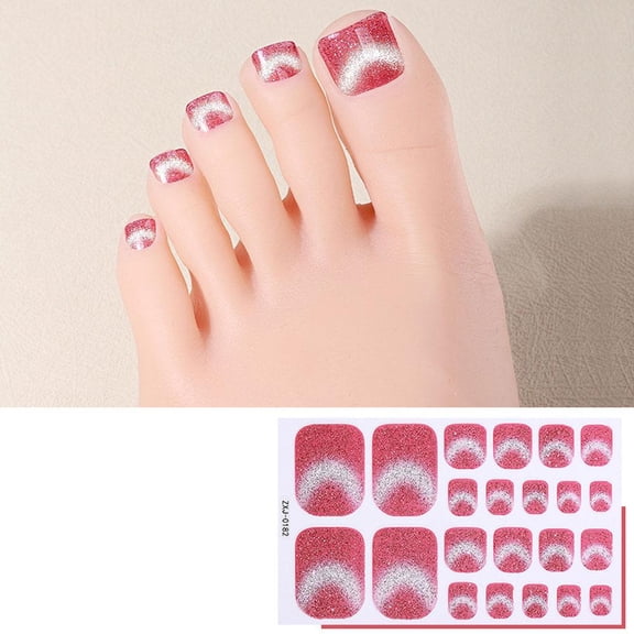 1PCS Glitter Cat Eye Toe Nail Stickers Full Cover Gel Nail Wraps Strips Toenail Stickers Colorful Stick On Nail Polish Sticker for Toes Sticker Nails Self Adhesive Tip Toenail Nails Decals
