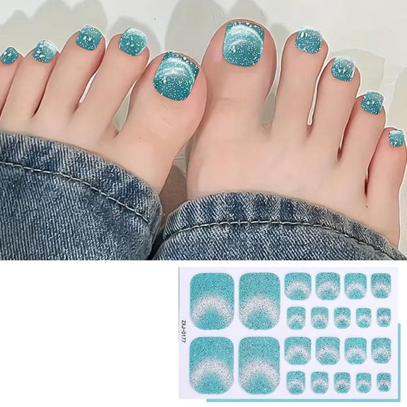 1PCS Glitter Cat Eye Toe Nail Stickers Full Cover Gel Nail Wraps Strips Toenail Stickers Colorful Stick On Nail Polish Sticker for Toes Sticker Nails Self Adhesive Tip Toenail Nails Decals
