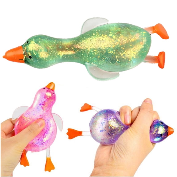 1PCS Glitter Duck Squishy Sugar Stress Ball,Soft Duck Stress Relief Sugar Ball Squishy Ultra Squishy and Moldable Slow Rise Relaxing Sensory Fidget Stress for Anxiety Relief