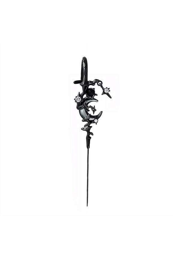 1PCS Gothic Myth of the Moon Ear Hook Earrings Star Needle Piercing Earring