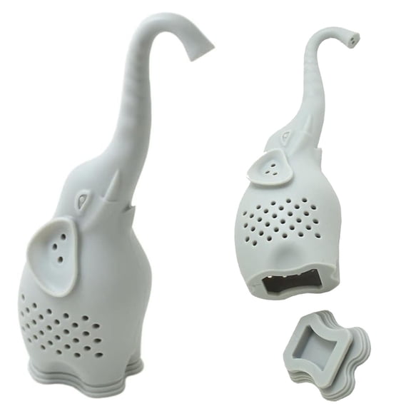 1PCS GreySilicone Tea Infuser Creative Elephant Tea Strainer