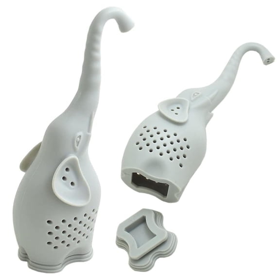 1PCS (Grey) Silicone Tea Infuser Creative Elephant Tea Strainer