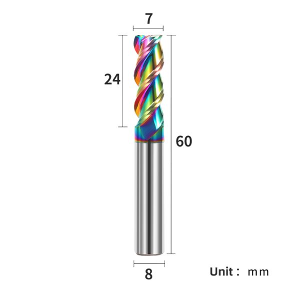 1PCS HRC55 3 Flute carbide End mill Aluminum CNC Milling Cutter Tungsten Carbide