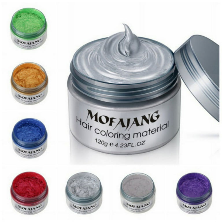 1Pcs Hair Color Wax Dye One-Time Styling Products Molding Paste Various Colors Hair Dye Wax, White