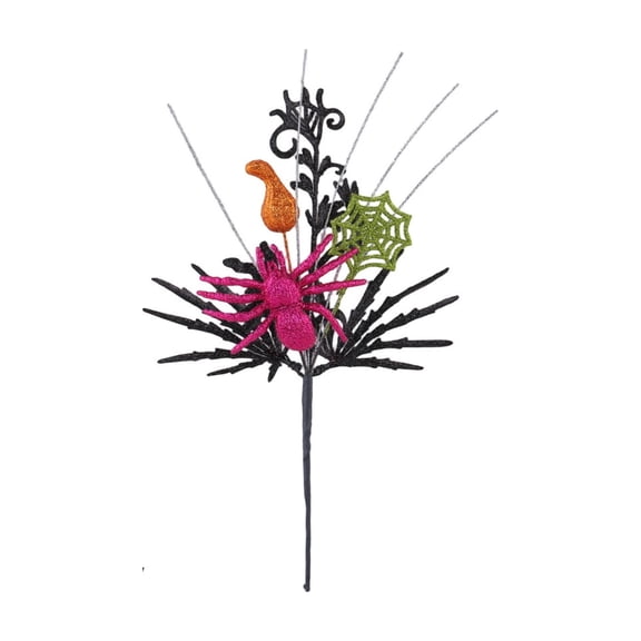 1PCS Halloween Decorations Indoor Floral Picks, Vintage Spooky Skull Spider Pumpkin Artificial Stem for Halloween Party Decorations Gothic Floral Pick for Vase Table Centerpiece Halloween Home Decor