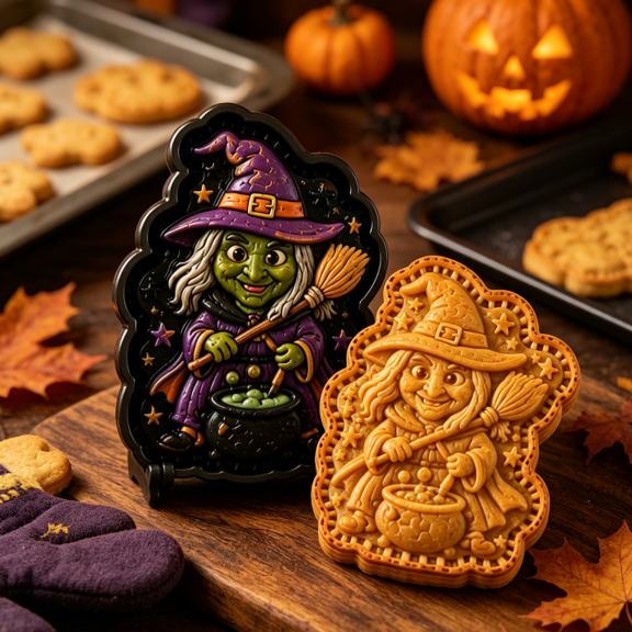 1PCS Halloween Mini Pie Mold Collection, Reusable Witch Baking Mold for Halloween Family Night & Autumn Holiday Dessert
