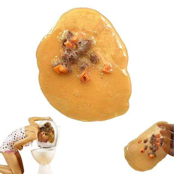 1PCS Halloween Novelty Vomit Toys,Funny Joke Toys Artificial PukeToys for Halloween AprilFools' Day Party OfficeBar Pub