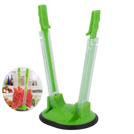 1PCS Hands-Free Baggy Rack Holder for Food Prep Bag Food Storage Freezer Bag Holder Bag Opener Anti-Slip Holder for Kitchen Plastic Bags Stand to Pour Leftovers, Snacks and Meal-Green