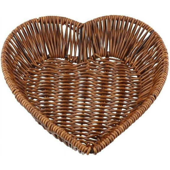 Heart-Shaped Woven Rattan Basket Multi-Purpose Fruit Basket