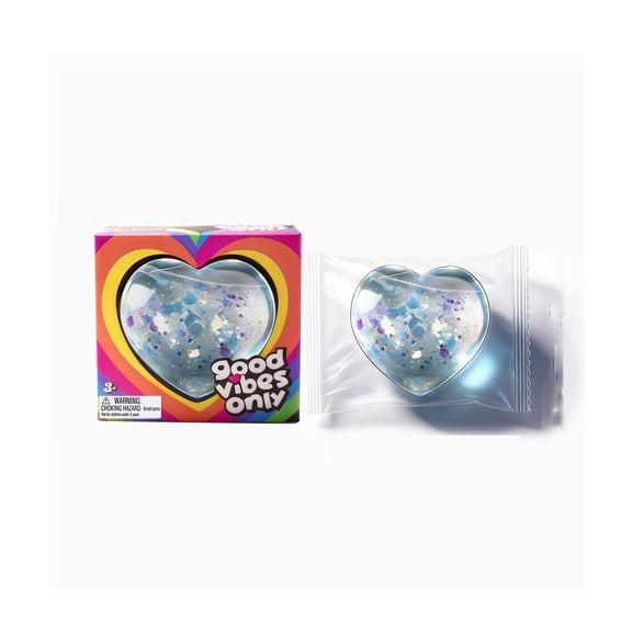 1PCS Heart-Shaped Stress Balls Squishy Toys,2.75 Inches,Assorted Colors,for Stress Relief,Blue