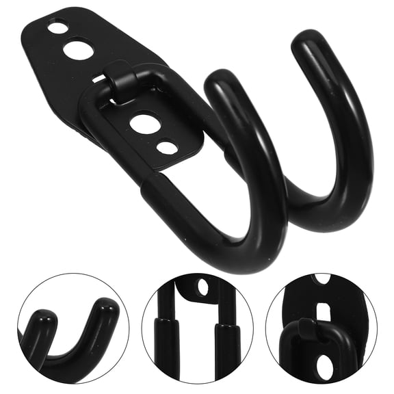 1PCS Heavy Duty Garden Hose Hanger Wall Mount Water Hose Holder, Garden Hose Hook for Water Hose ( Black, 6.3x5.5x2.6inch )