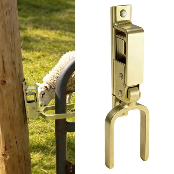 1PCS Heavy-Duty One-Hand Gate Latch for Farm, Ranch & Backyard | Automatic Spring Lock, Rust-Resistant Steel, Easy Install on Wood, Metal & Pipe Gates(A-7.28 In)