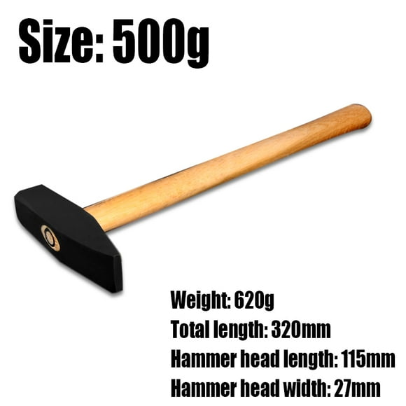 1PCS High Carbon Steel Fitter's Hammer Machinist Hammer Wooden Handle Electrician's Hammer Sheet Metal Hammer Duck Foot Hammer (500g)