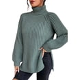 thumbnail image 1 of 1PCS High Neck Knit Mid Length - Light Green-S, 1 of 5