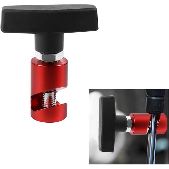 1PCS Hood Strut Clamp,Car Hood Lifting Rod Supporting Tool, Universal Hood Stay Holder Car Accessories Anti-Slip Anti-Pinch Strut Device for 3/8'' (10mm) Lift Rod(Red)
