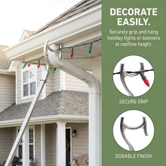 1PCS Hook Attachment for Extension PolePool Roof Home,and Landscaping Hook for Extending Reach,Clean Gutters,Reach High Places, Hang Lights$$Garden & Patio