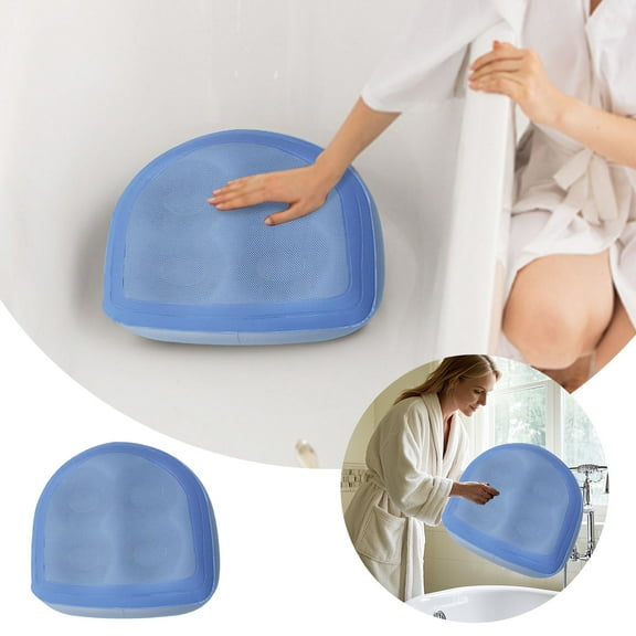 1PCS Hot Tub Booster Cushion with Suction Cups,18.5x14.6'' Back Support Bath Spa Pad Soft Inflatable Massage Cushion,Inflatable Water-Filled Comfortable Non Slip Spa Cushion Bathtub Pillow