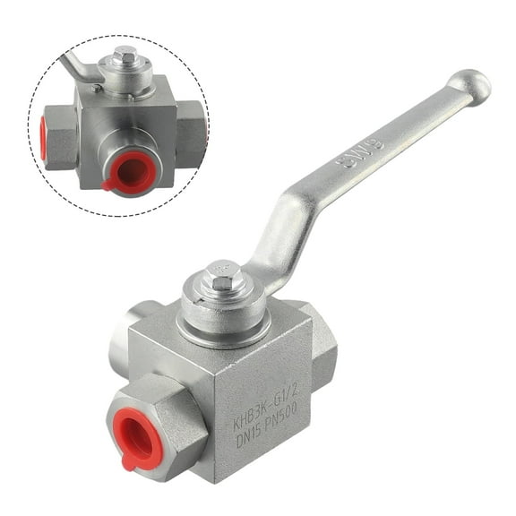 1PCS Hydraulic 3 Way High Pressure Ball Valve G1/4 G3/8 G1/2 G3/4 (Optional) 500 Bar Working Pressure Long Lifespan