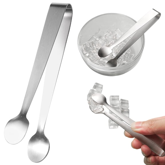 1PCS Ice Tongs Mini Sugar Tongs 5.31Inch Stainless Steel Kitchen Utensils Set,Small Serving Tong and Tiny Kitchen Tong for Appetizers,Tea Party,Coffee Bar,Desserts by KUMHONW(Silver)