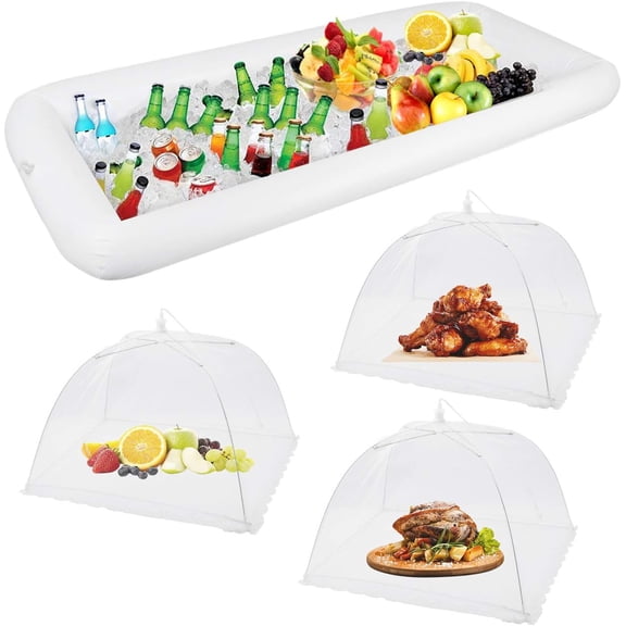 1PCS Inflatable Serving Bars and 3PCS Mesh Food Umbrella Covers