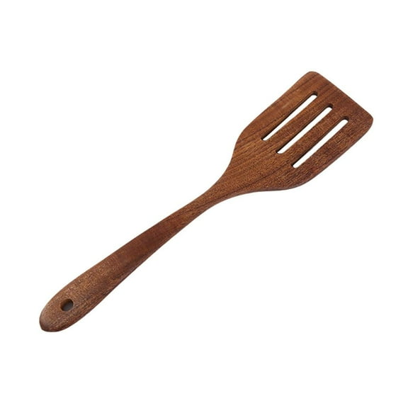 1PCS Kitchen Utensils Set, Black Walnut Wood Long Spat Spoons E4G8 Q3W6