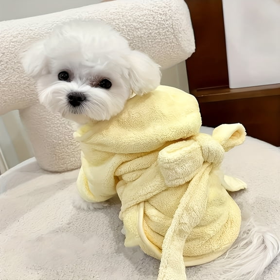 1PCS L Size Ultra-Soft Quick-Dry Pet Bathrobe for Small & Medium Dogs & Cats - All-Season Lightweight Design with Safety Closure, Easy-Button Entryway, Machine