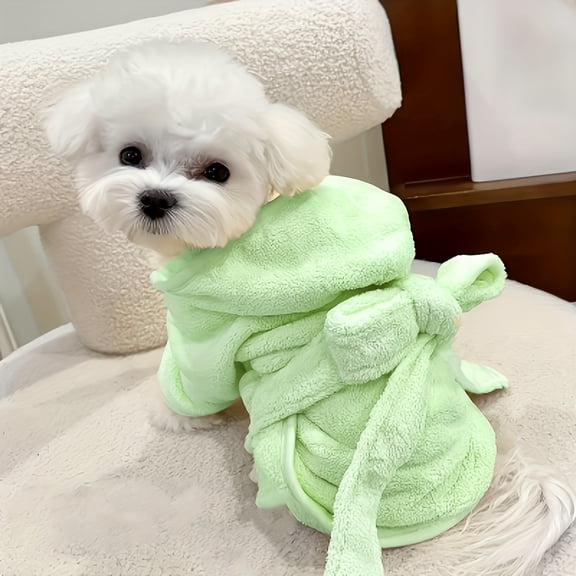1PCS L Size Ultra-Soft Quick-Dry Pet Bathrobe for Small & Medium Dogs & Cats - All-Season Lightweight Design with Safety Closure, Easy-Button Entryway, Machine