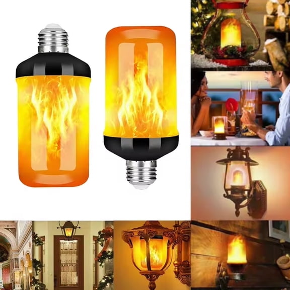1Pcs LED Flame Effect Light Bulb - E26 Base with 4 Modes for Halloween & Christmas Decor
