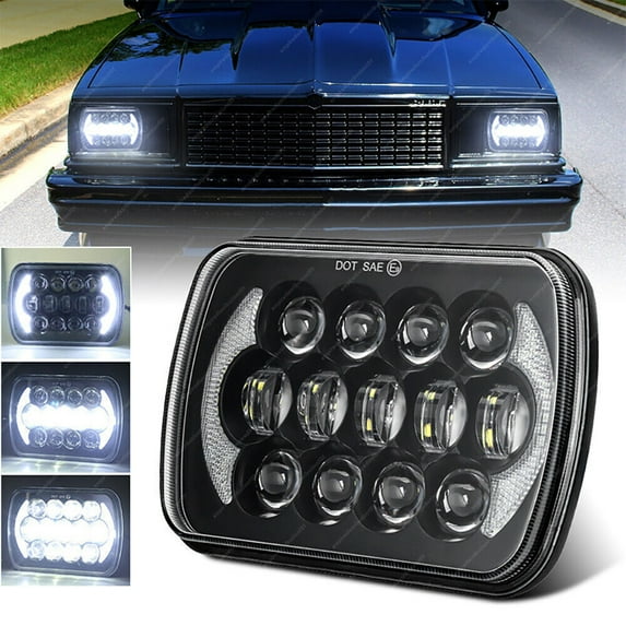 1PCS LED Headlights 7x6'' 5x7'' Black Light Bulb Sealed Hi/Lo Beam For Chevy S10