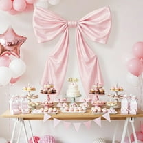 1PCS Large Pink Velvet Christmas Bow – 44×16 in Oversized Tree, Wreath, Garland, Door & Party Decoration