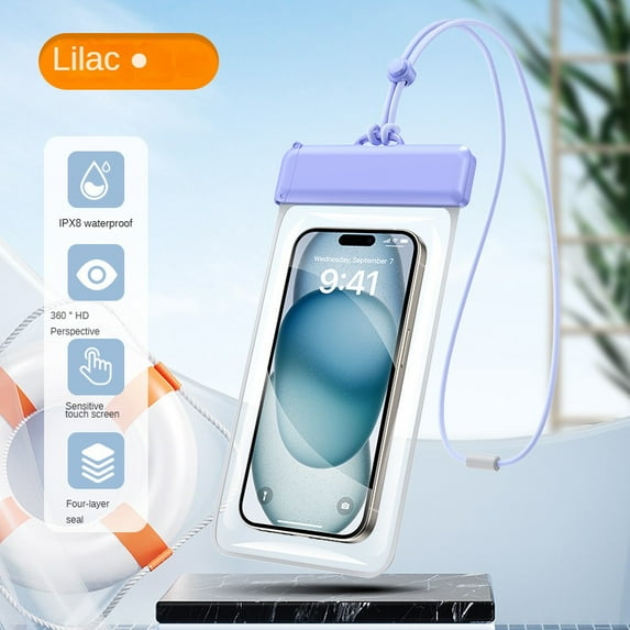 1PCS Lavender Waterproof Phone Pouch for Swimming Diving Hot Spring Delivery