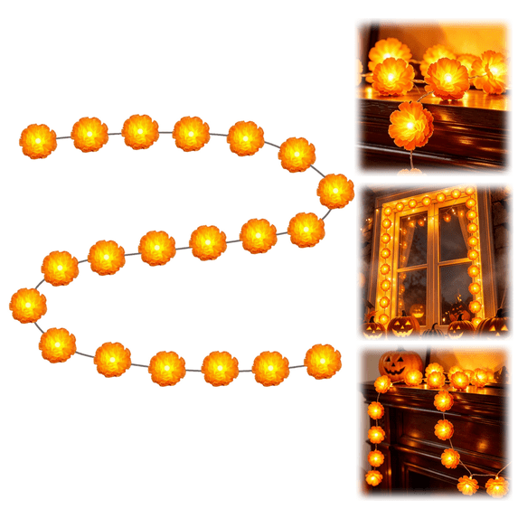 1PCS Lighted Marigold Garland, LED Artificial Marigold Flowers String Lights Dia de Los Muertos Decorations for Halloween Diwali Indian Party