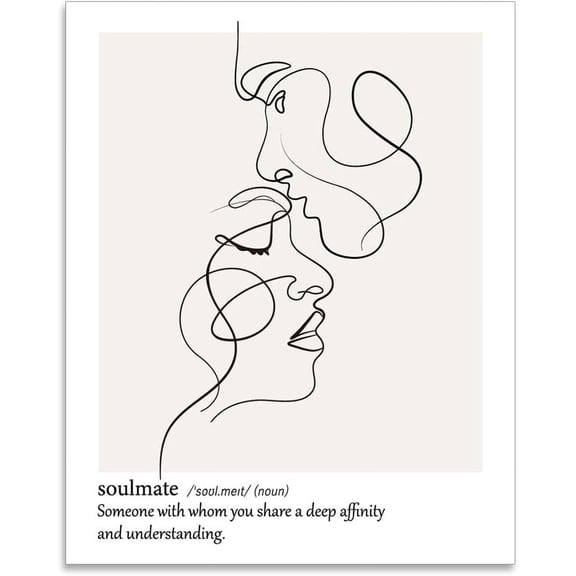 1PCS Lines of Portraits Wall Art Prints Vintage Paper Poster Print Board Art Cardboard Drawing Black and White Simplicity Poster Minimalist Modern Wall Decor Living Room Art Unframed