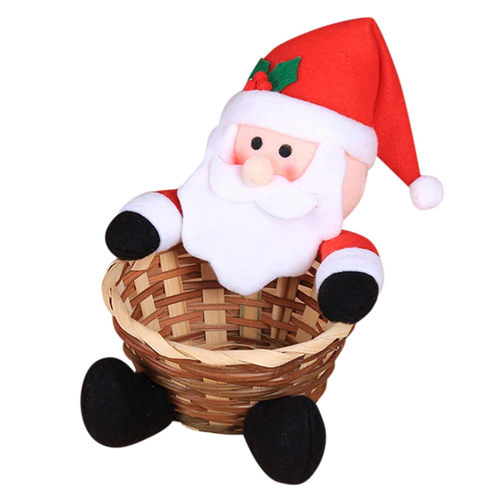 1PCS Merry Christmas Candy Storage Basket Decoration Santa Snowman