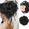 thumbnail image 1 of 1PCS Messy Hair Bun Hair Scrunchies Extension Curly Wavy Synthetic Chignon Updo Hairpiece for Women, 1 of 6