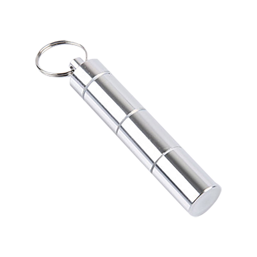 1PCS Mini Bottle Keychain Aluminum Container Travel Medicine Holder