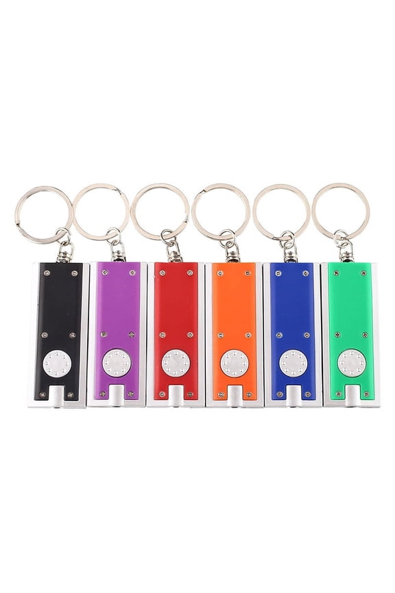 1PCS Mini LED Keychain Flashlight(Random Color), -Bright Portable Keyring Light with On/Off Button, Includes Batteries for Everyday Carry, Emergency & Night Use