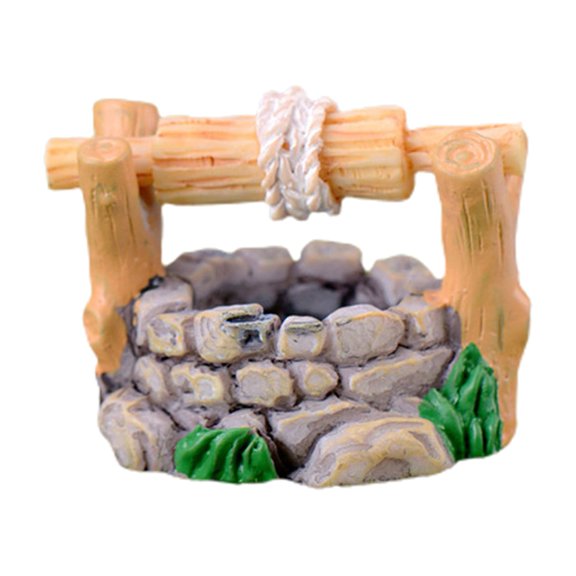 1PCS Mini Lighthouse Water Well Bridge Water Windmill Figurines Miniature Gardening Pool Lawn Running Water Micro Landscape Ornament Craft Fairy Garden Terrarium Gift DIY Ornament