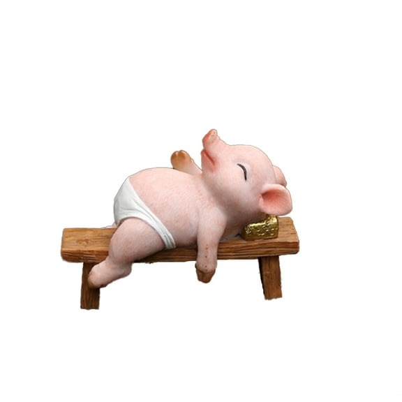 1PCS Miniature Pig Figurines - Funny Pig Sculpture for Shelf, Desk Decoration - Pig Desk Accessories,Style 1